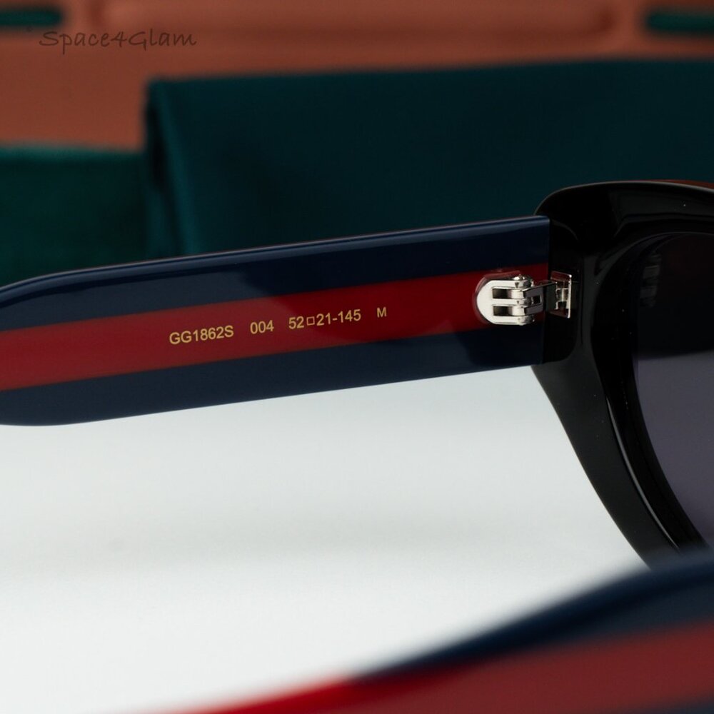 Gucci Men Sunglasses Black Violet Cat Eye GG1862S 004 NEW AUTHENTIC - Picture 5 of 10